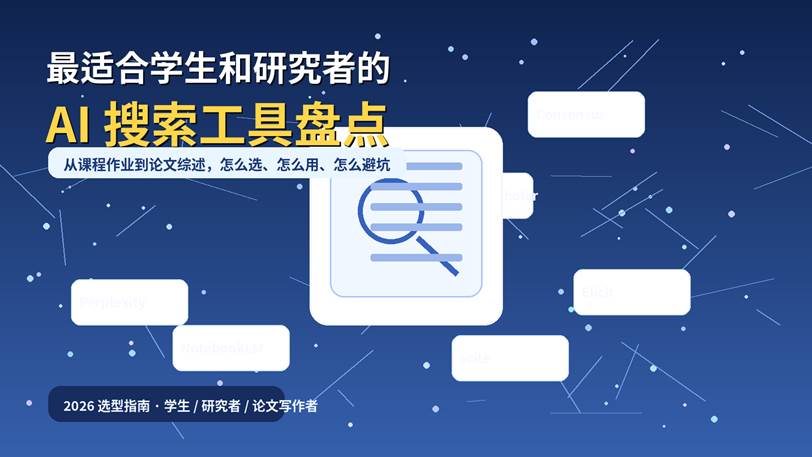 学生和研究者使用 AI 搜索工具进行学习与论文研究的路线图封面图