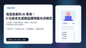 淘宝卖家使用 AI 生成商品模特图和详情页的流程示意
