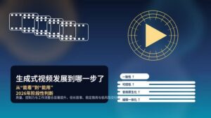 生成式视频发展到哪一步了封面图，展示 AI 视频从能看走向能用的阶段变化