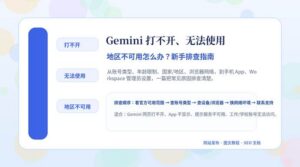Gemini 打不开、无法使用、地区不可用新手排查指南封面图