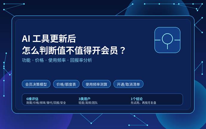 AI 工具更新后会员价值判断，功能、价格和使用频率分析封面图