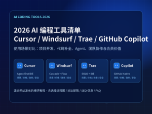 2026 AI 编程工具清单,Cursor、Windsurf、Trae、GitHub Copilot 使用场景对比