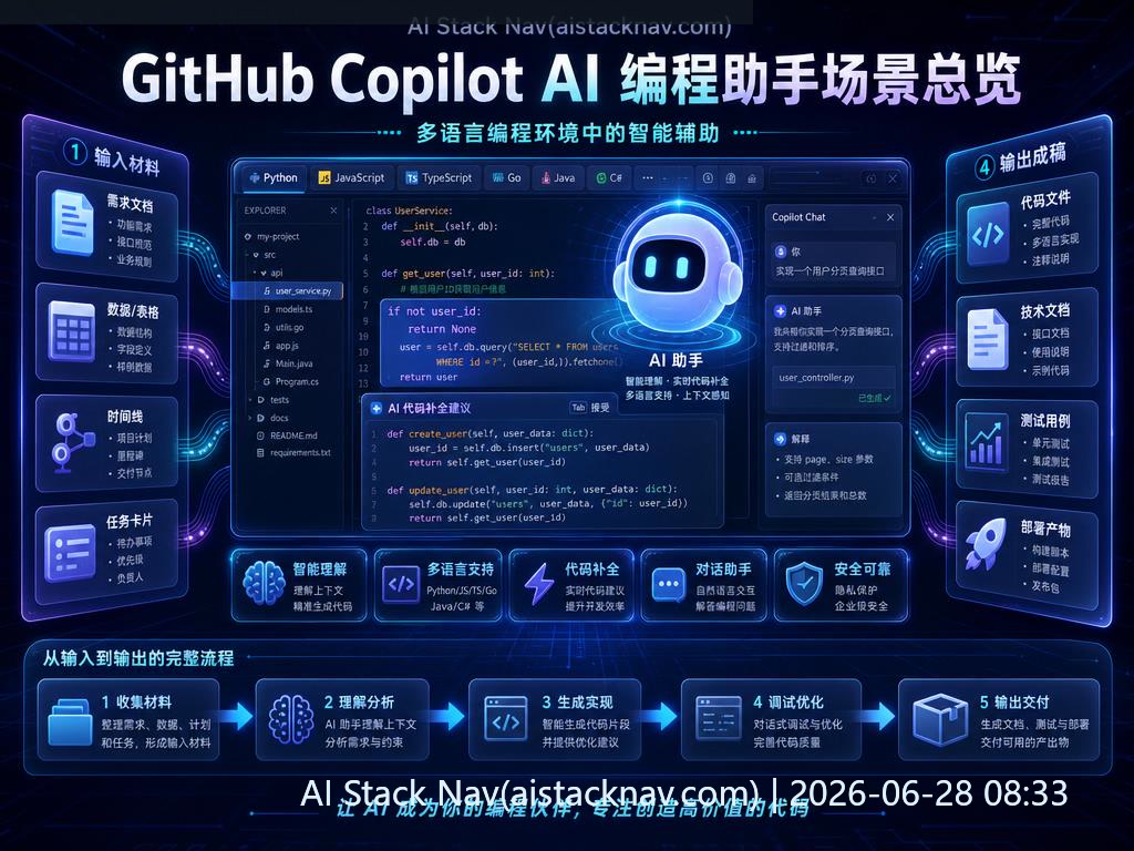 GitHub Copilot AI 编程助手科技感封面