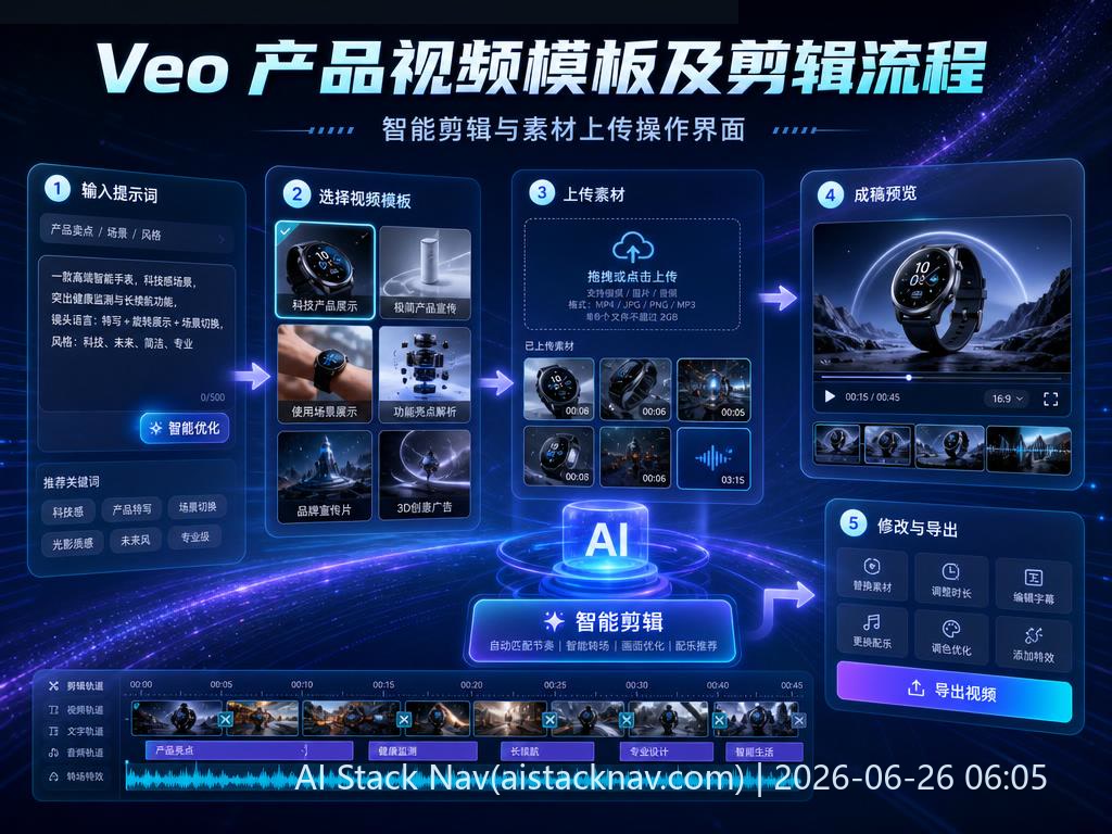 Veo 产品视频模板及剪辑流程