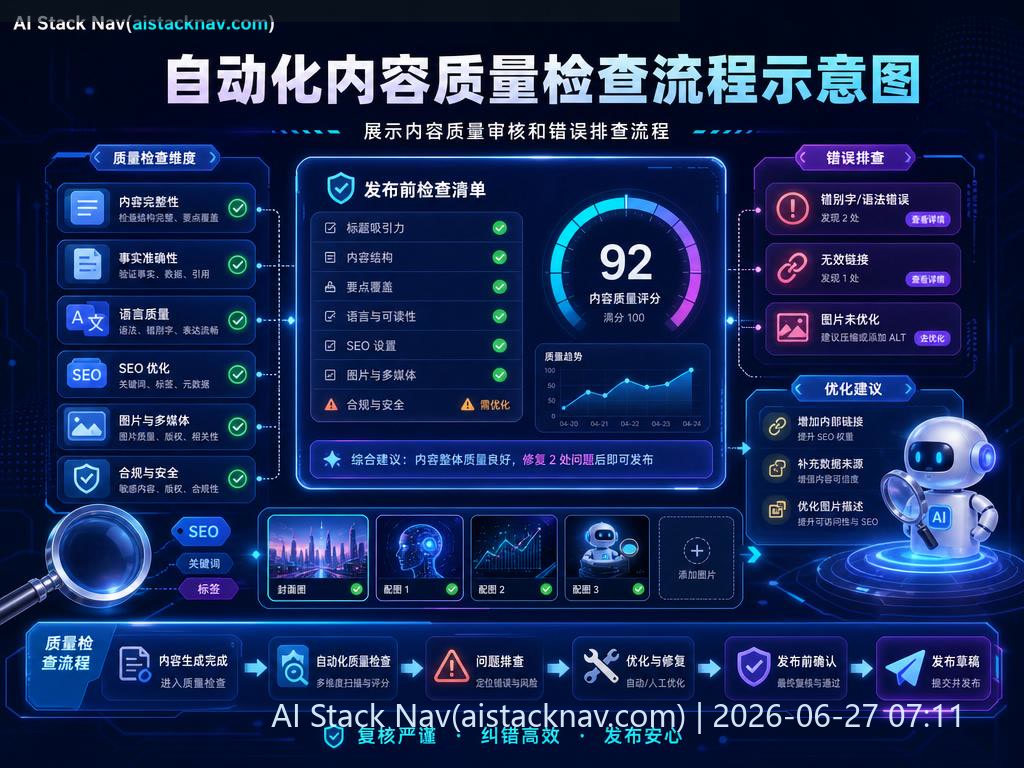 自动化内容质量检查流程示意图