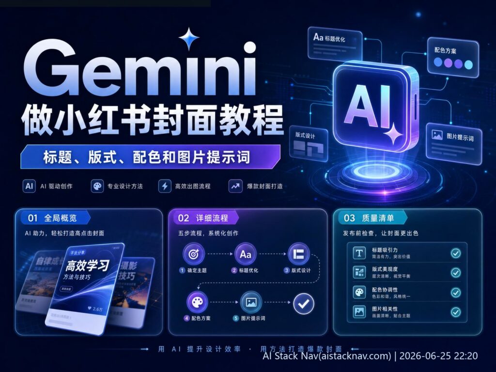 科技感风格Gemini小红书封面教程主视觉