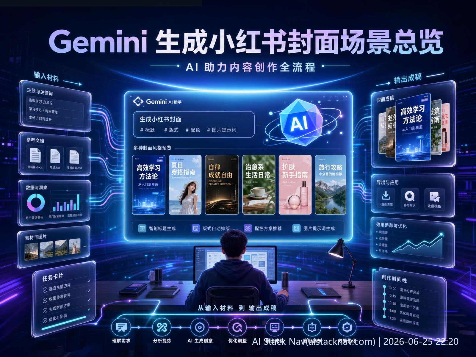 Gemini 生成小红书封面场景总览