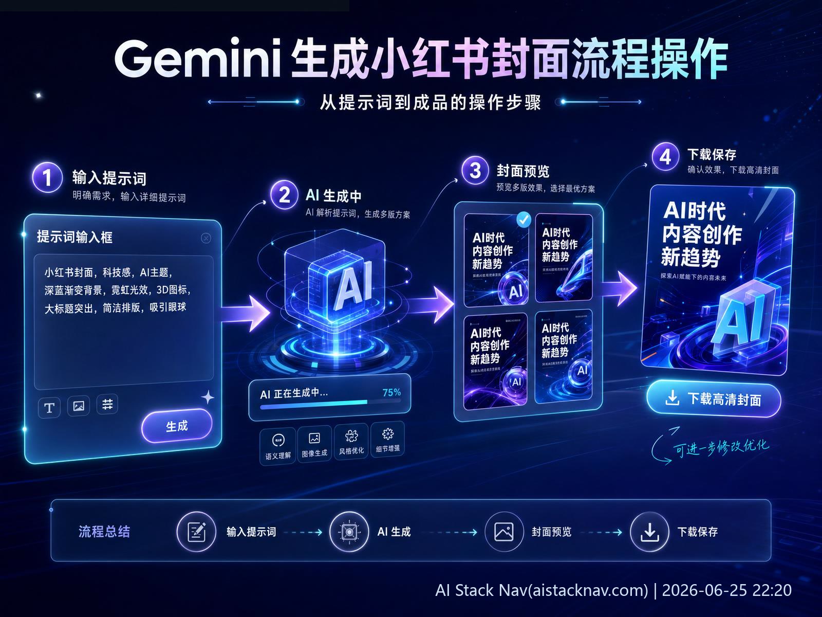 Gemini 生成小红书封面流程操作