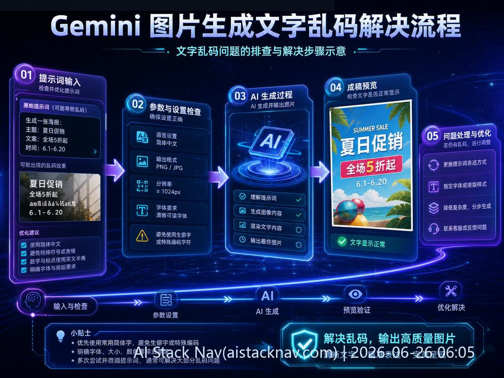 Gemini 图片生成文字乱码解决流程