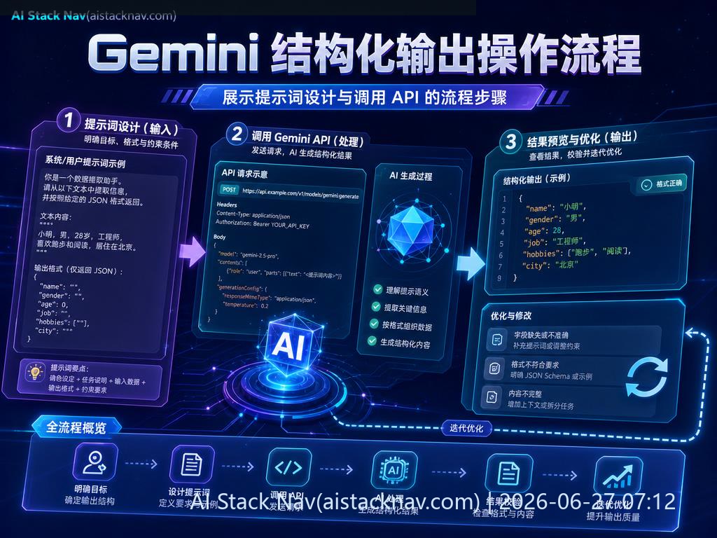 Gemini 结构化输出操作流程图
