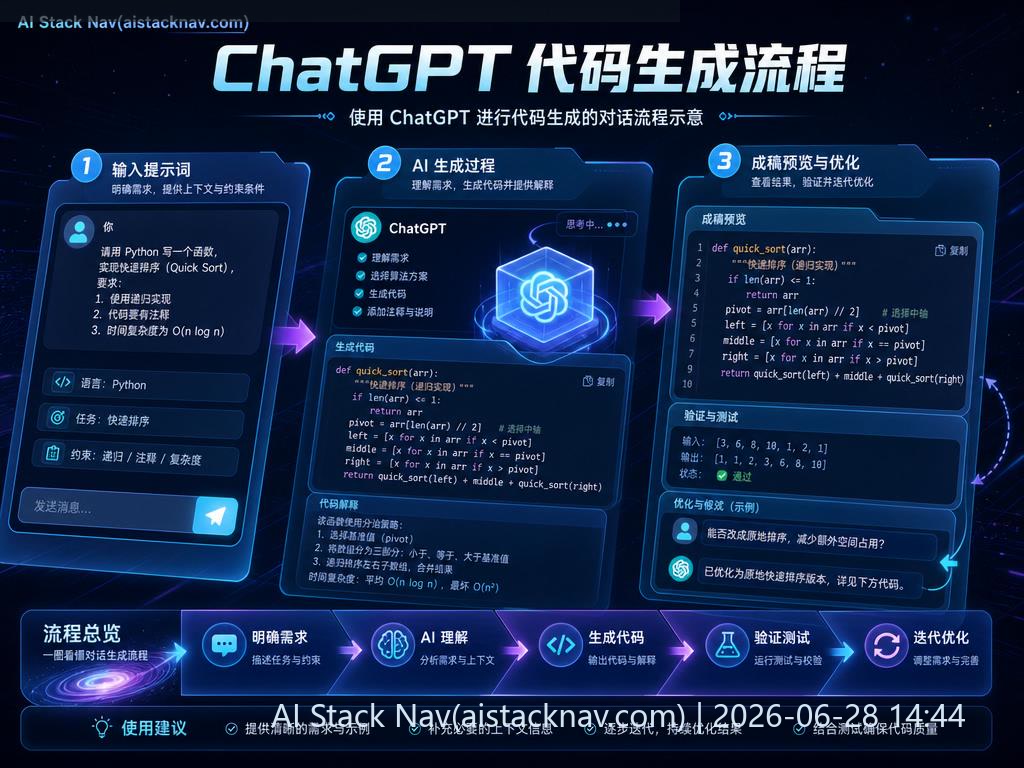 ChatGPT 代码生成流程示意图