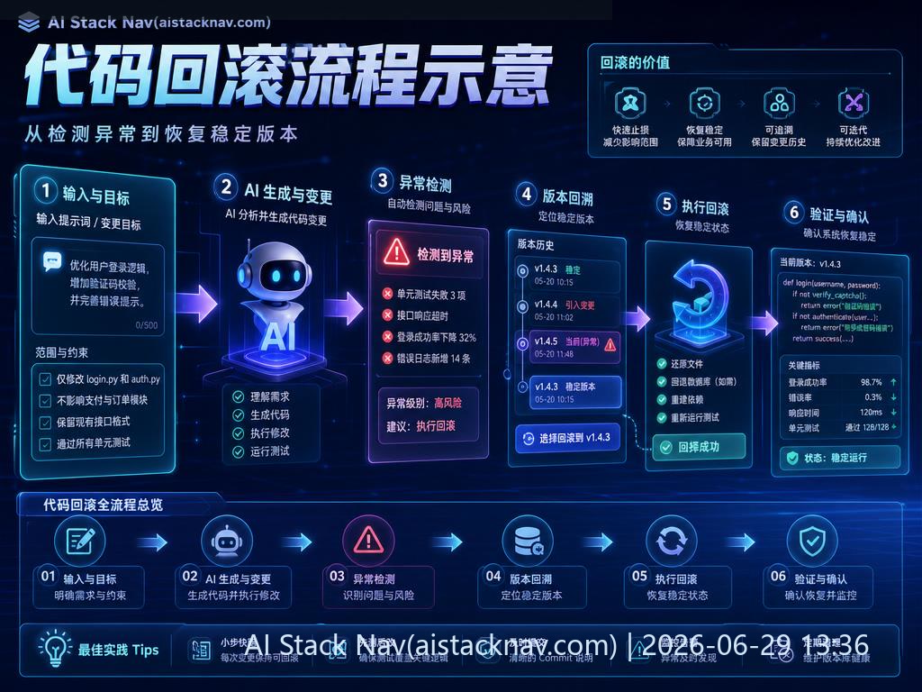 代码回滚流程示意图