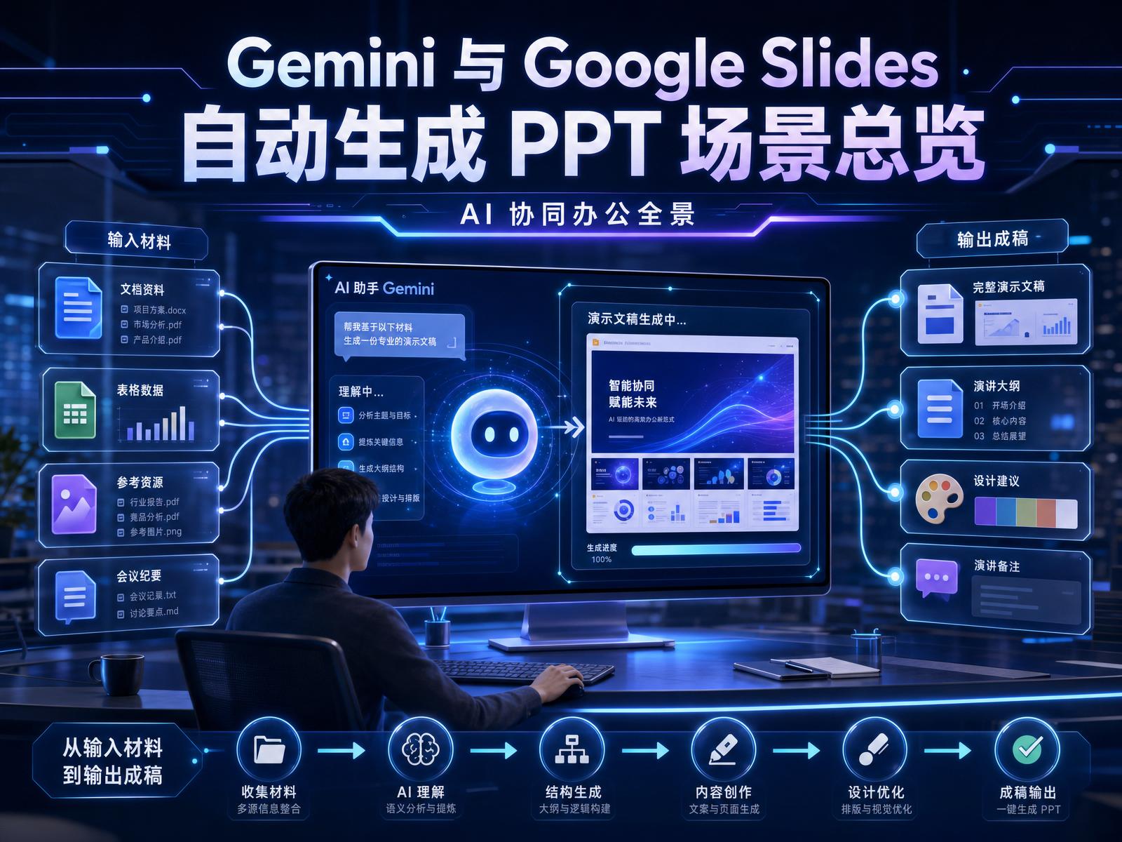 Gemini 与 Google Slides 自动生成 PPT 场景总览