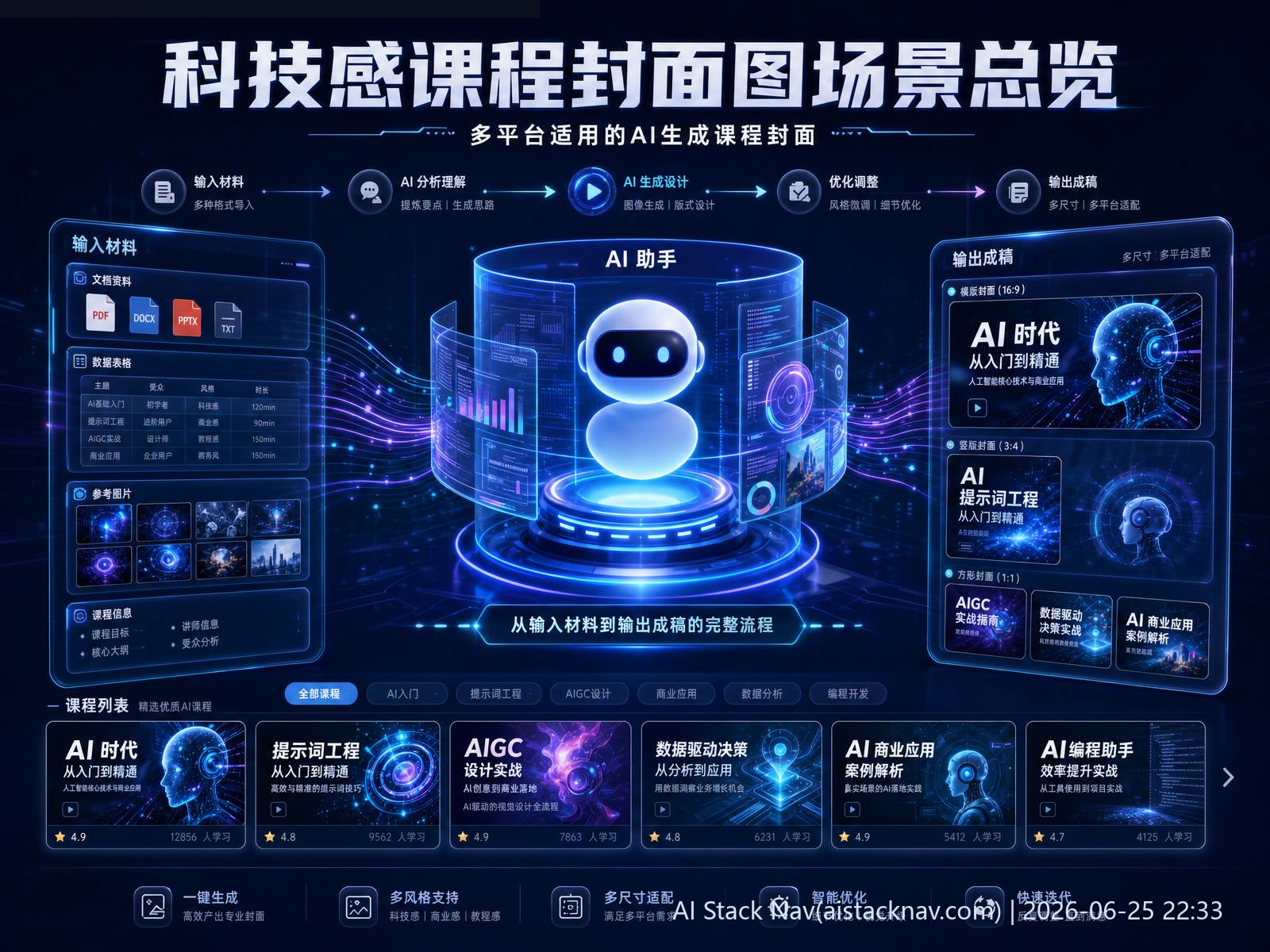 科技感课程封面图场景总览