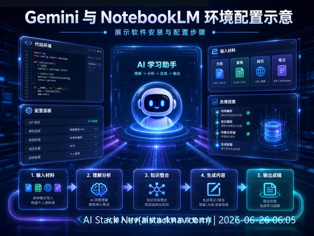 Gemini 与 NotebookLM 环境配置示意图