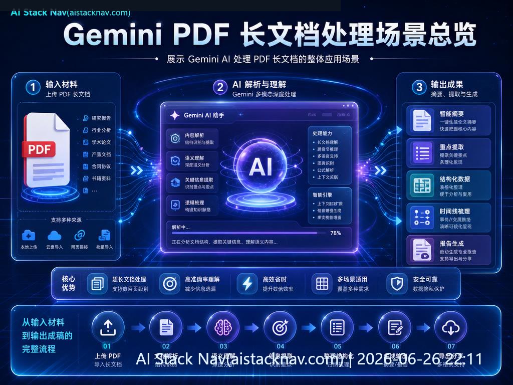 Gemini AI 处理 PDF 长文档教程封面
