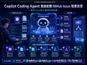 Copilot Coding Agent 自动处理 GitHub Issue 科技感封面