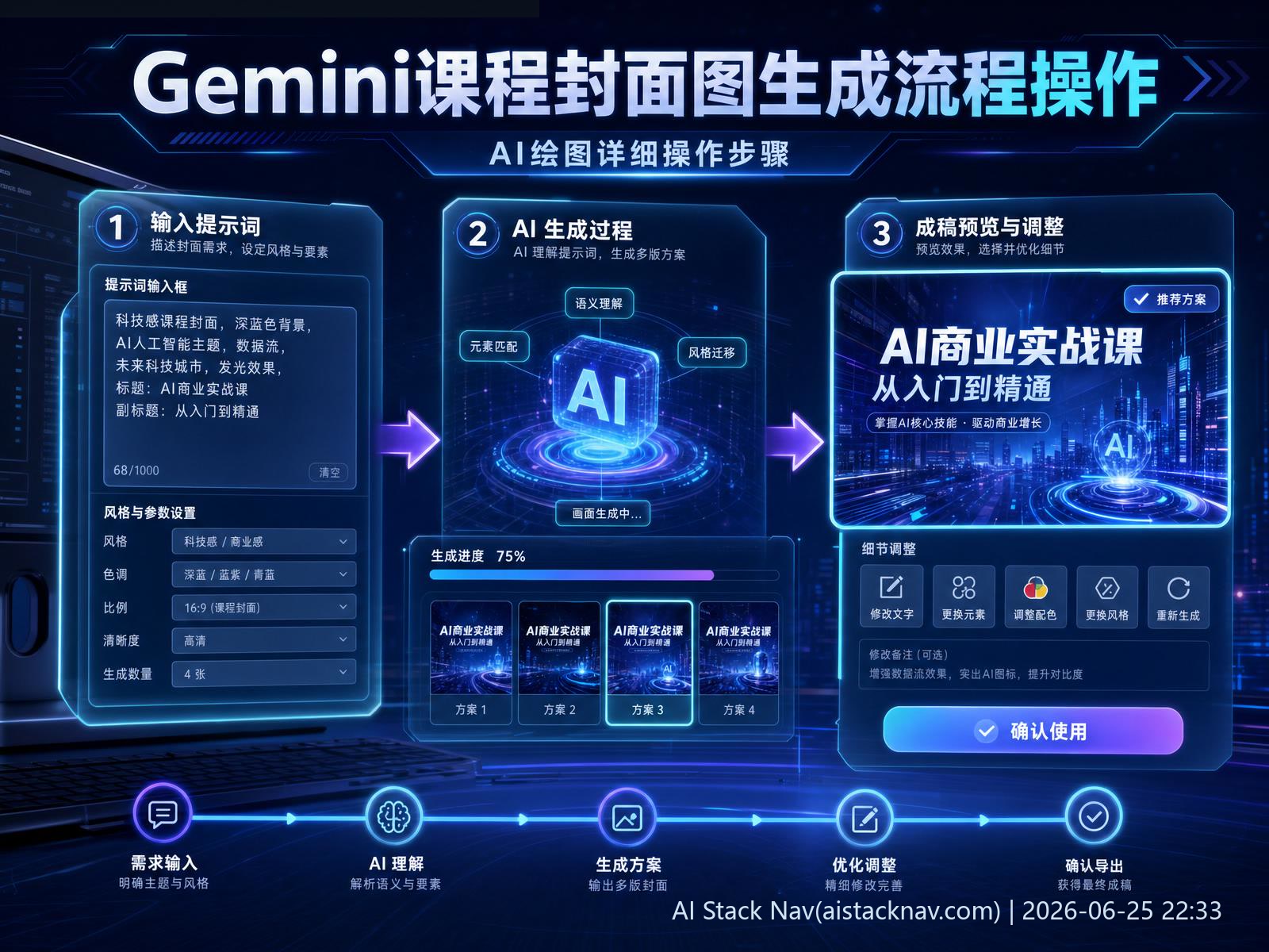 Gemini 课程封面图生成流程操作