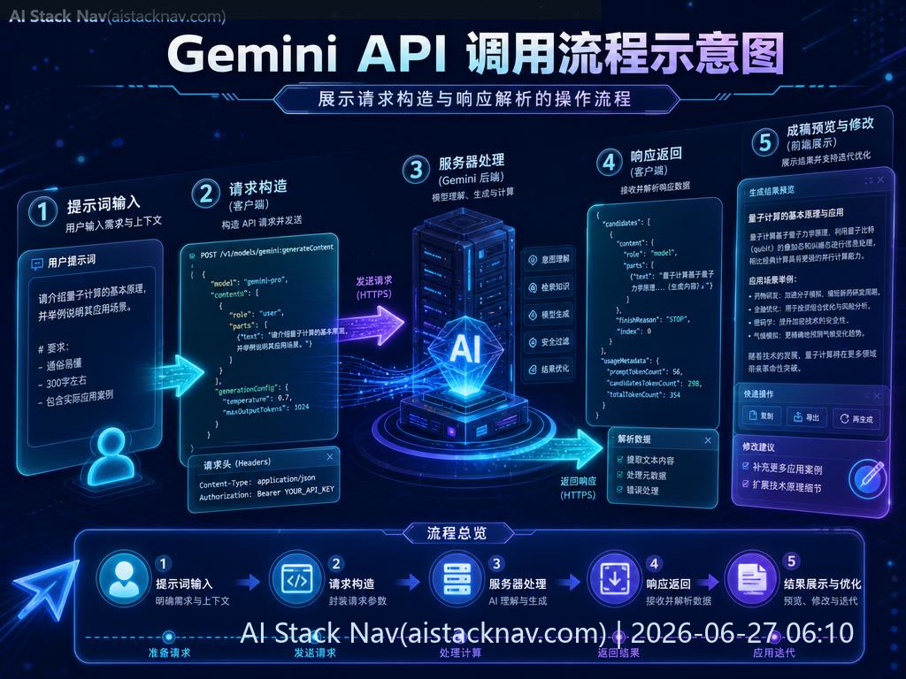 Gemini API 调用流程示意图