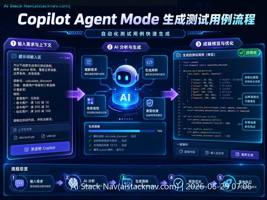Copilot Agent Mode 生成测试用例流程