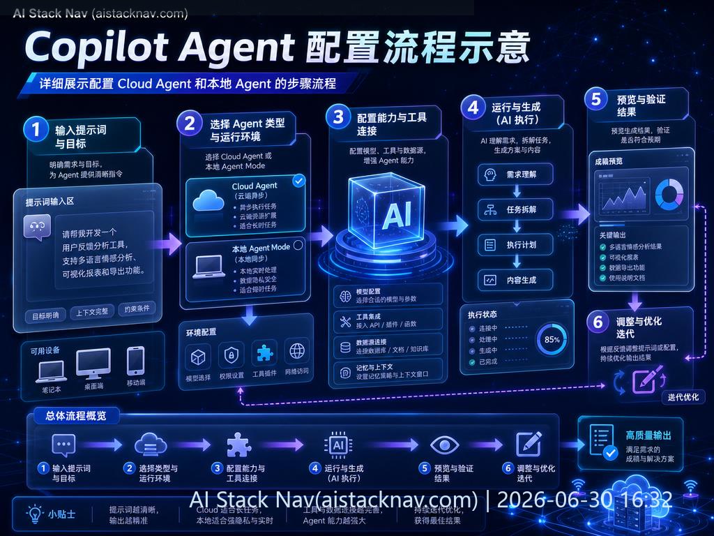 Copilot Agent 配置流程示意图