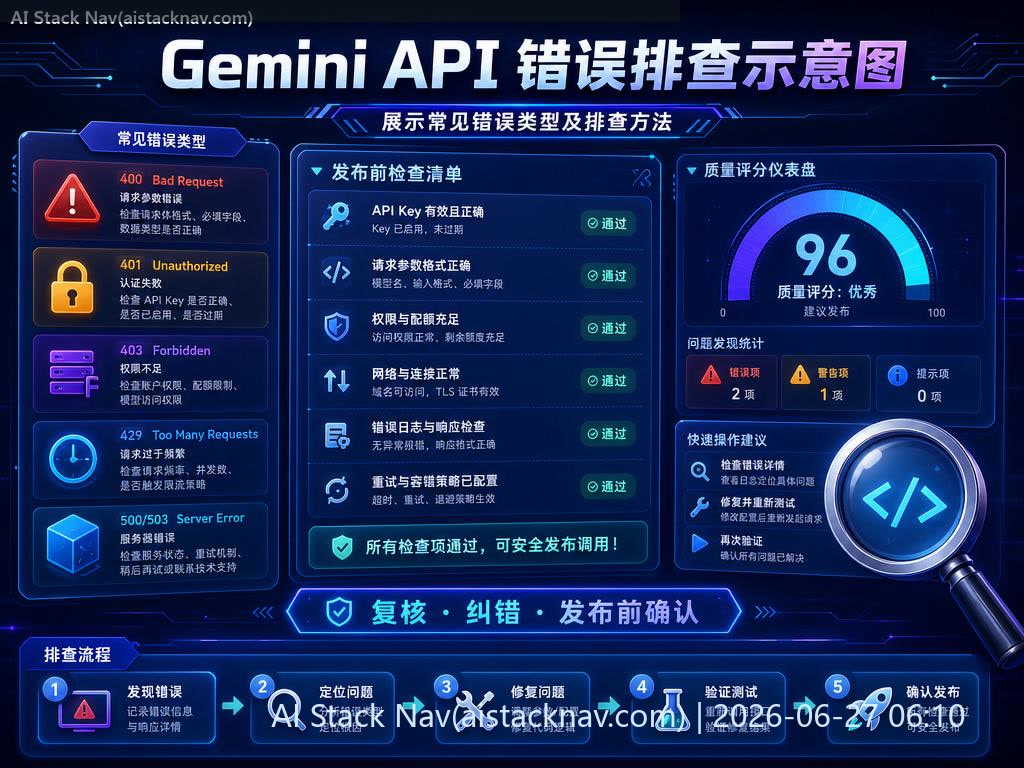 Gemini API 错误排查示意图