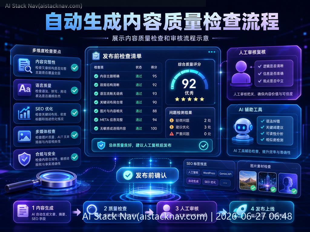 自动生成内容质量检查示意图