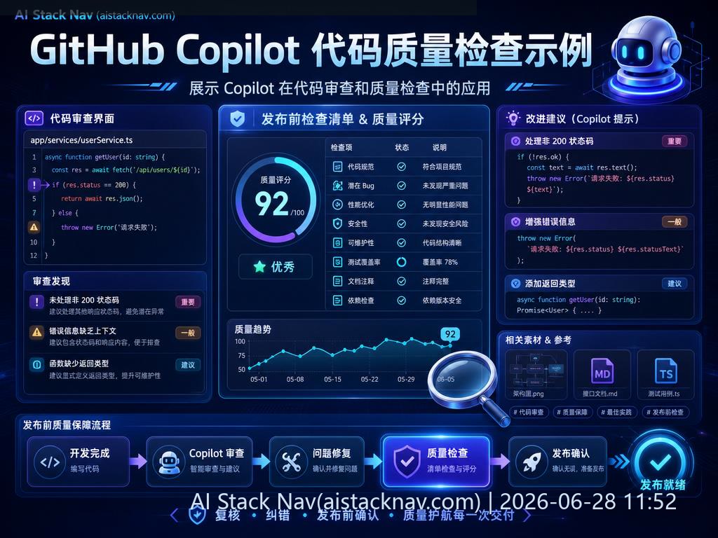GitHub Copilot 代码质量检查示例