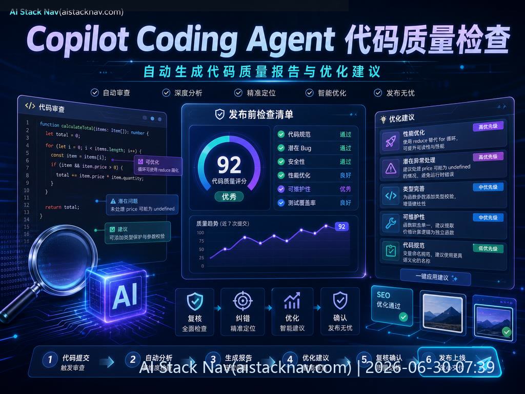 Copilot Coding Agent 代码质量检查示意图