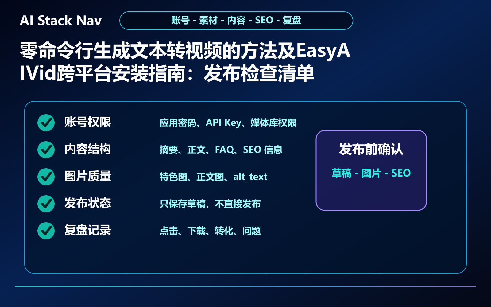 零命令行生成文本转视频的方法及EasyAIVid跨平台安装指南 教程插图 3