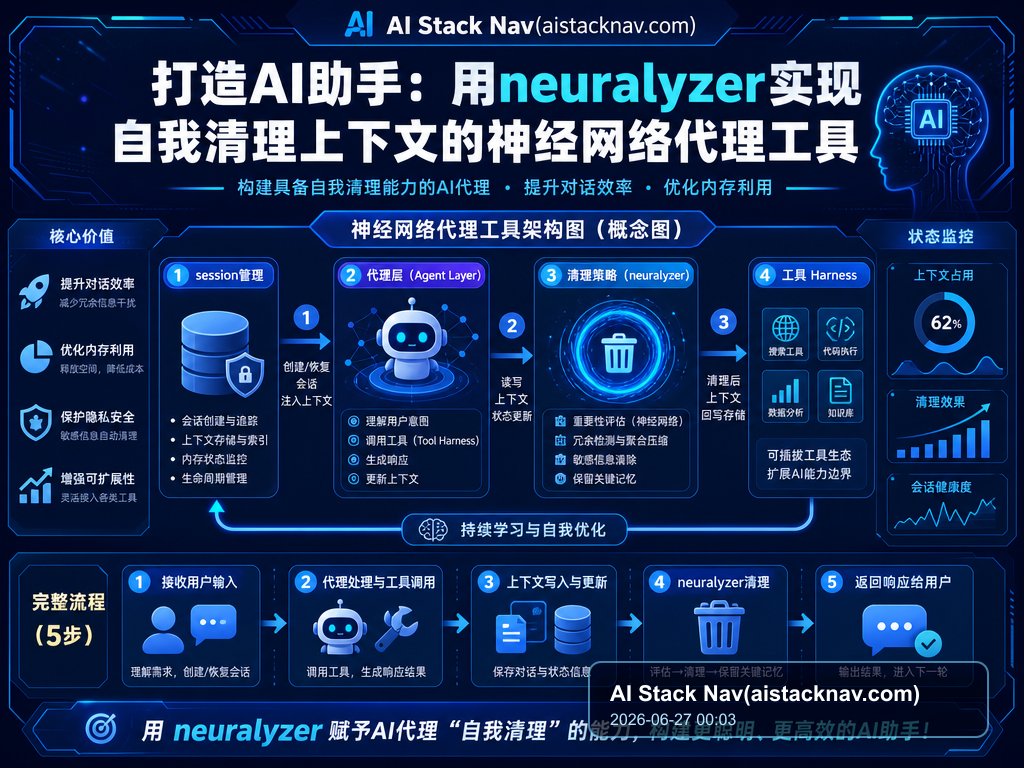 打造AI助手：用neuralyzer实现自我清理上下文的神经网络代理工具 特色图