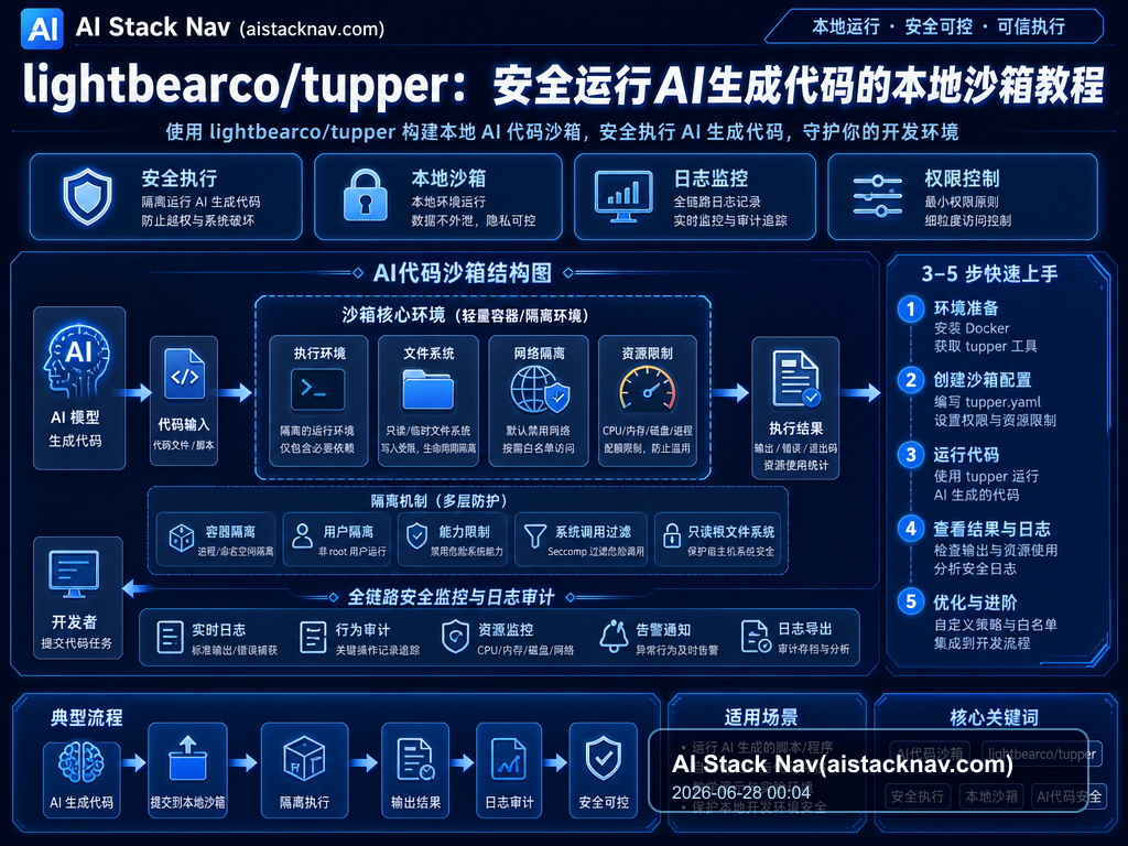lightbearco/tupper：安全运行AI生成代码的本地沙箱教程 特色图