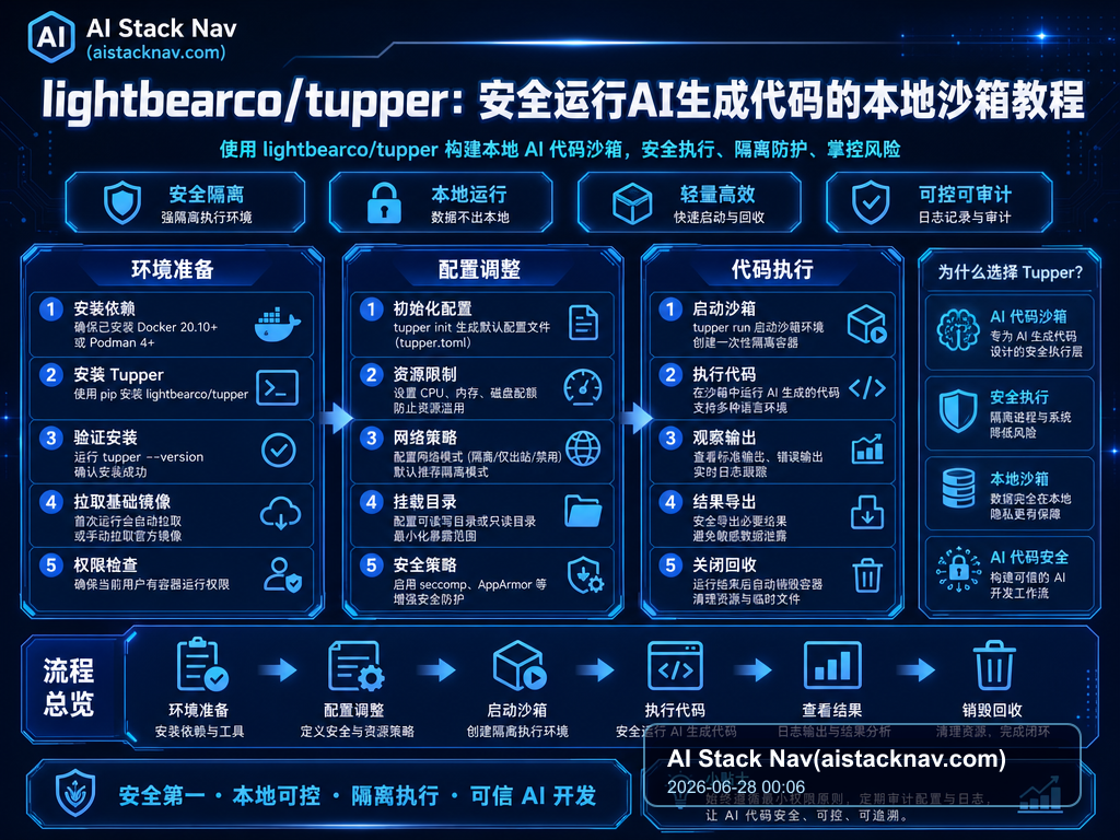 lightbearco/tupper：安全运行AI生成代码的本地沙箱教程 教程插图 1