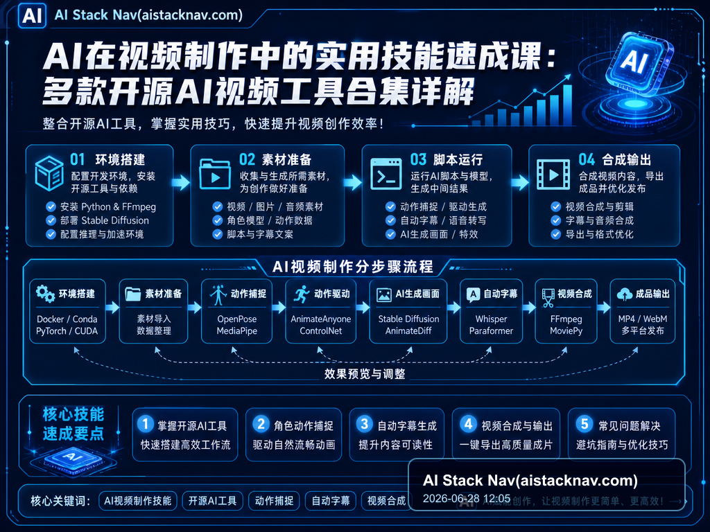 AI在视频制作中的实用技能速成课：多款开源AI视频工具合集详解 教程插图 1
