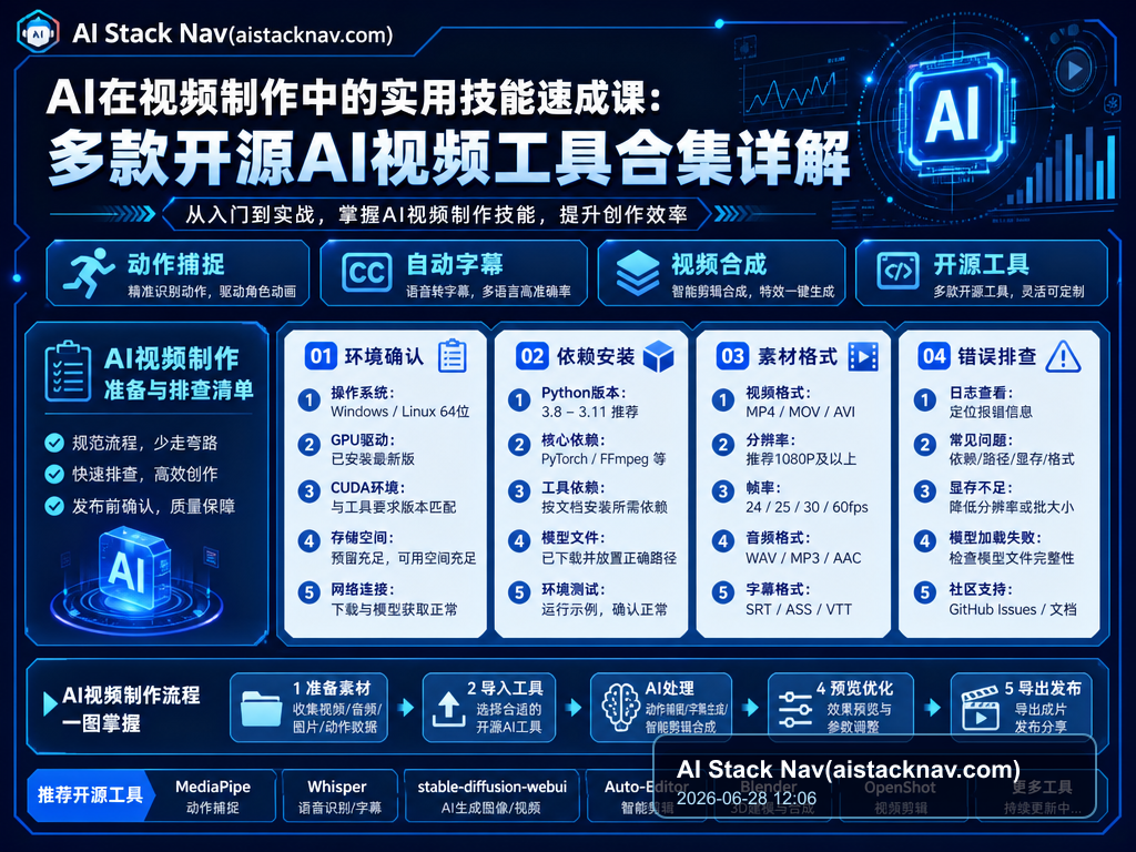 AI在视频制作中的实用技能速成课：多款开源AI视频工具合集详解 教程插图 2