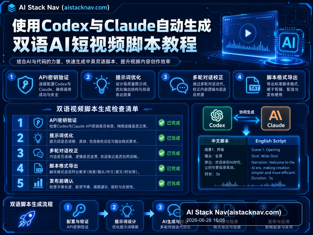 使用Codex与Claude自动生成双语AI短视频脚本教程 教程插图 2