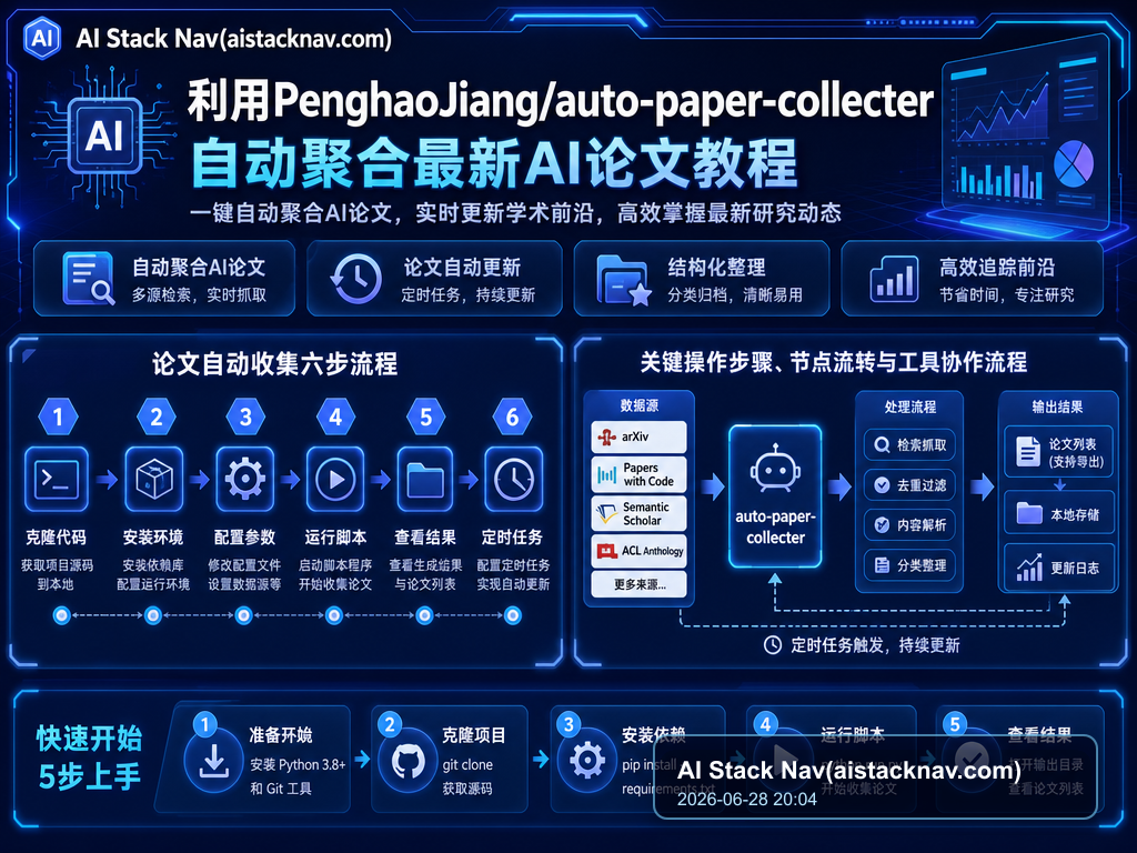 利用PenghaoJiang/auto-paper-collecter自动聚合最新AI论文教程 教程插图 1
