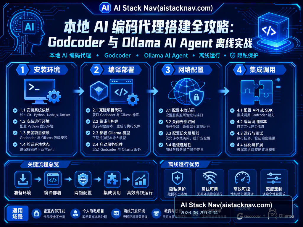 本地 AI 编码代理搭建全攻略：Godcoder 与 Ollama AI Agent 离线实战 教程插图 1
