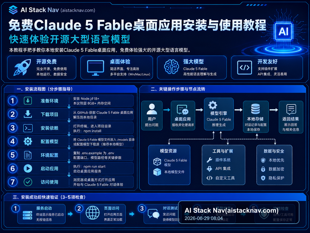 免费Claude 5 Fable桌面应用安装与使用教程，快速体验开源大型语言模型 教程插图 1