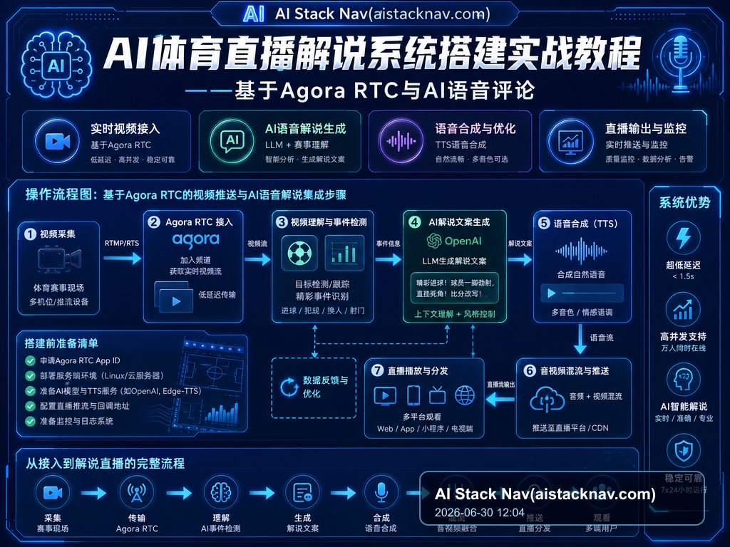 AI体育直播解说系统搭建实战教程——基于Agora RTC与AI语音评论 教程插图 1