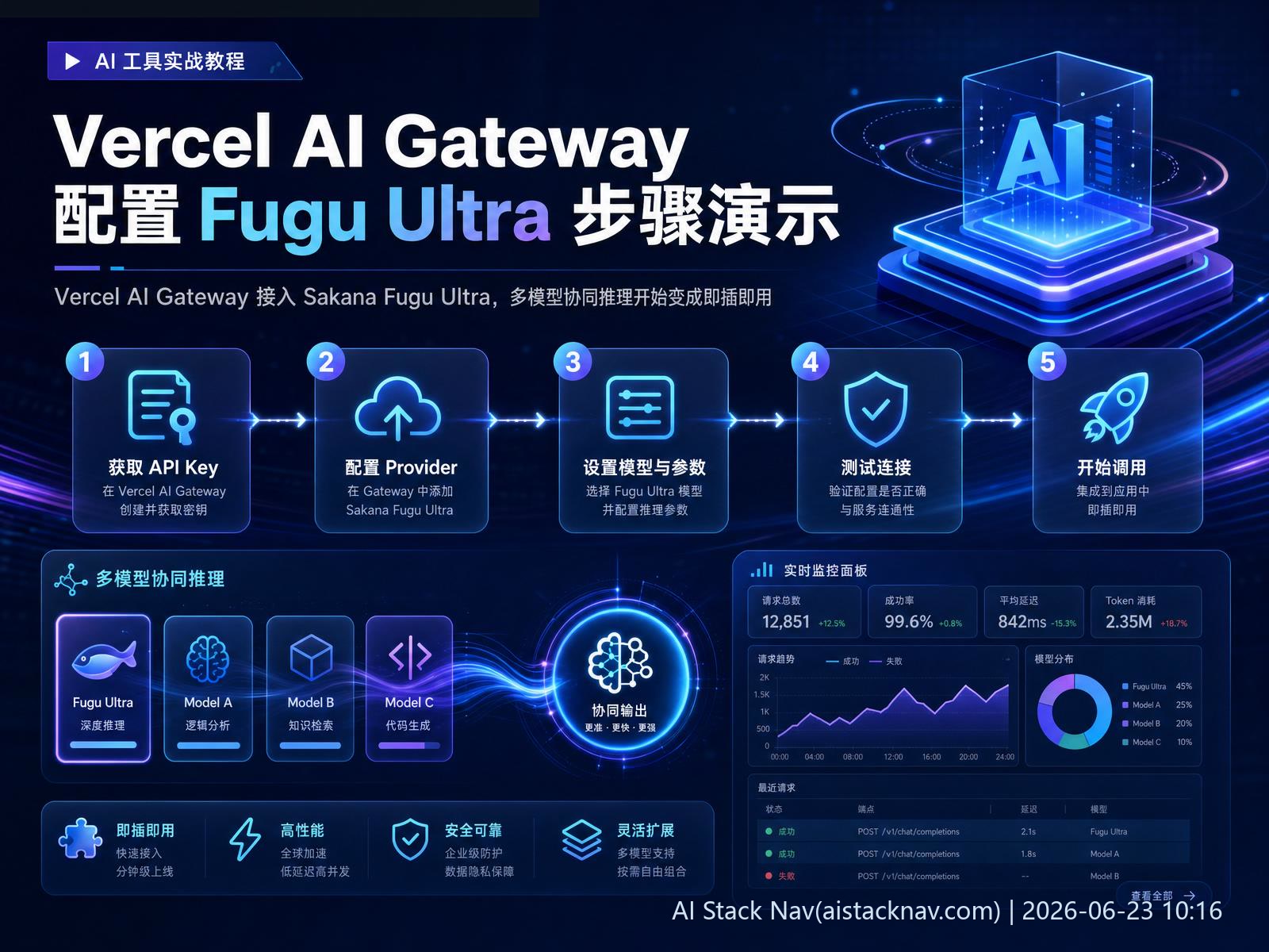 Vercel AI Gateway 配置 Fugu Ultra 步骤演示