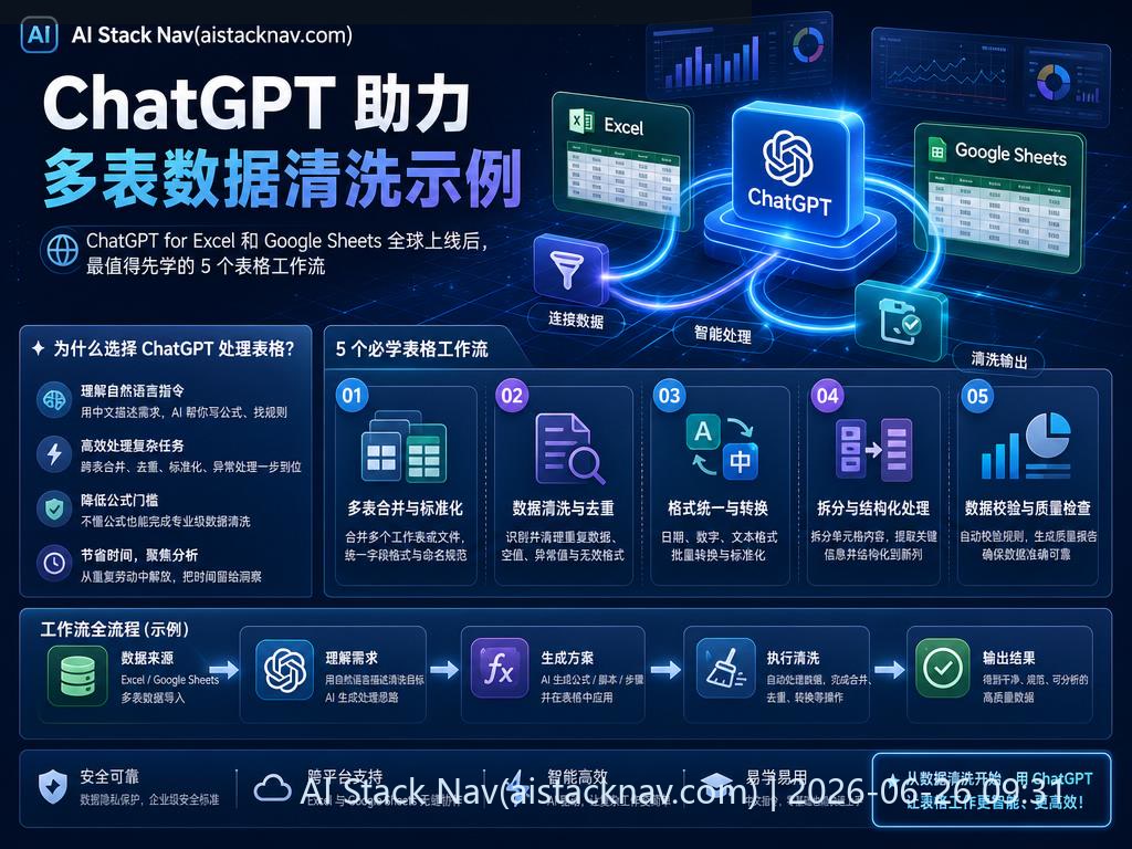 ChatGPT 表格侧边栏多表清洗示例