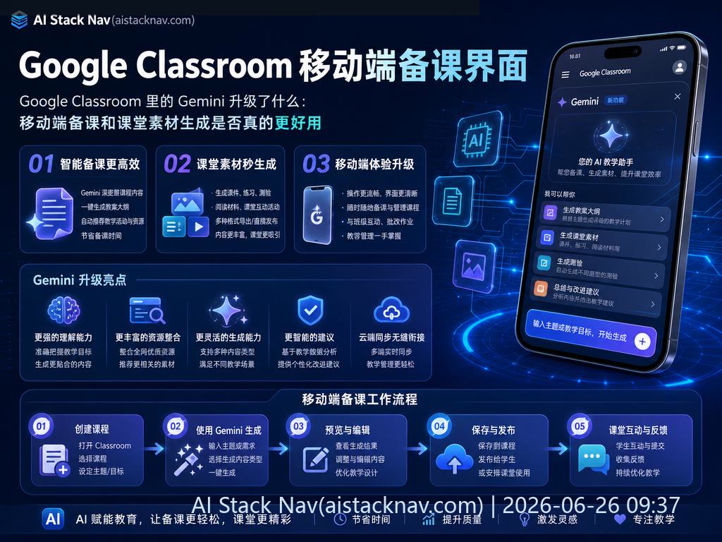 Google Classroom Gemini AI 移动端备课界面
