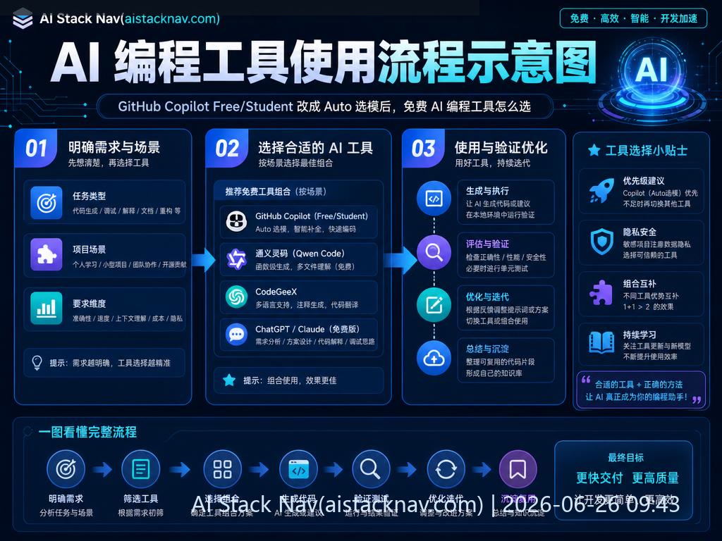 AI 编程工具使用流程示意图