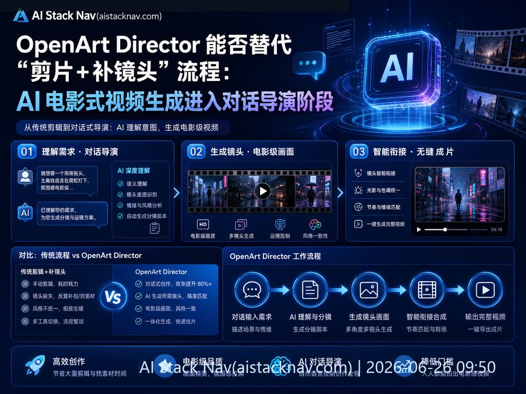 OpenArt Director AI电影式视频生成科技感封面