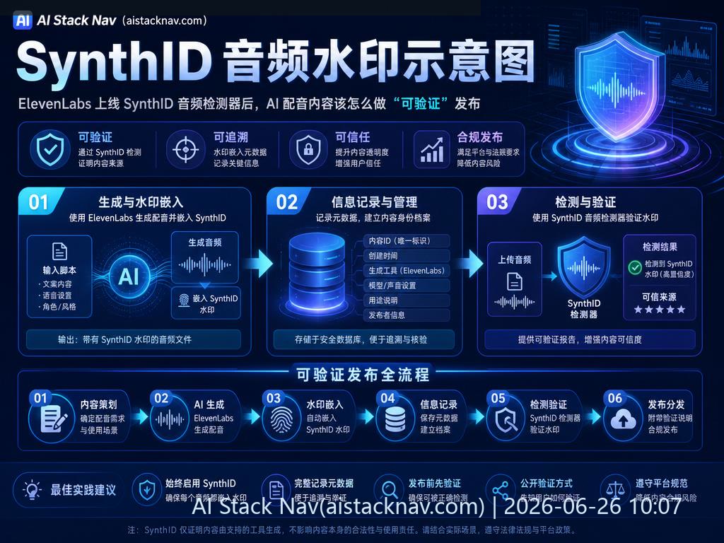 SynthID 音频水印示意图