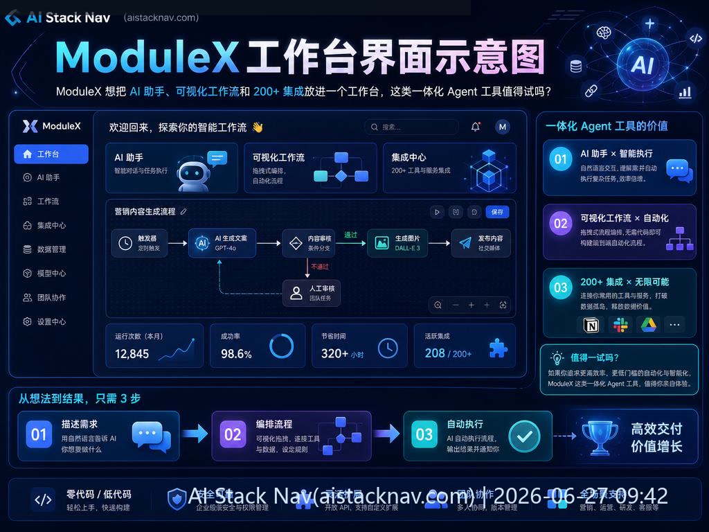 ModuleX 工作台界面示意图