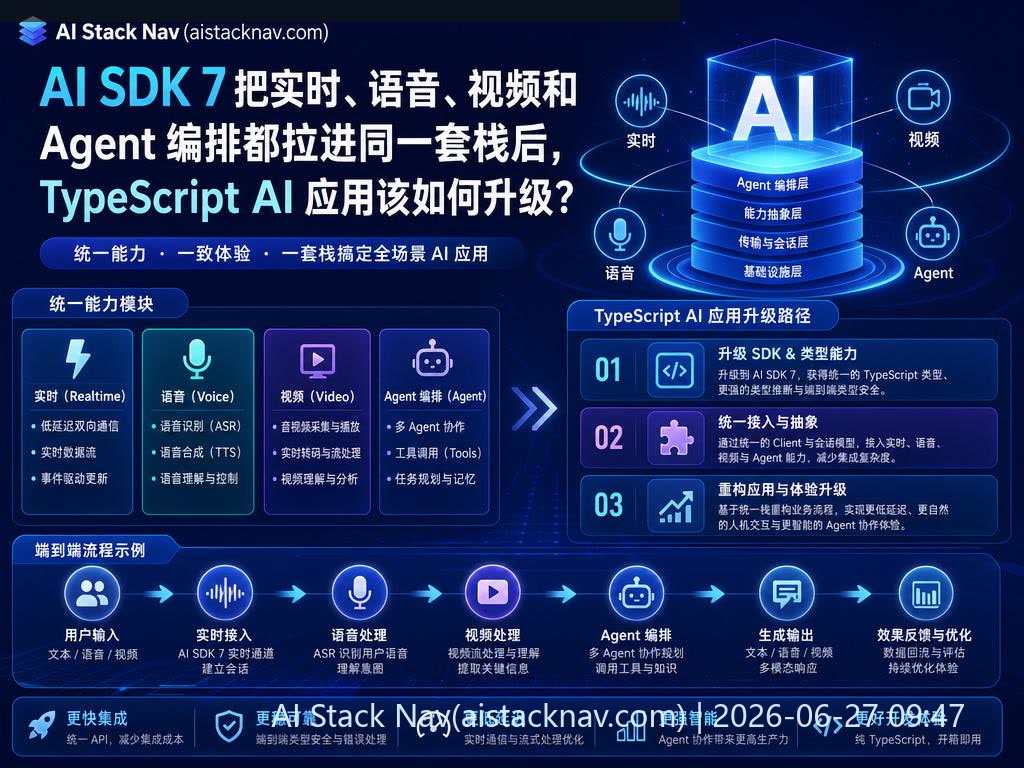 AI SDK 7 多模态 Agent 平台科技感封面