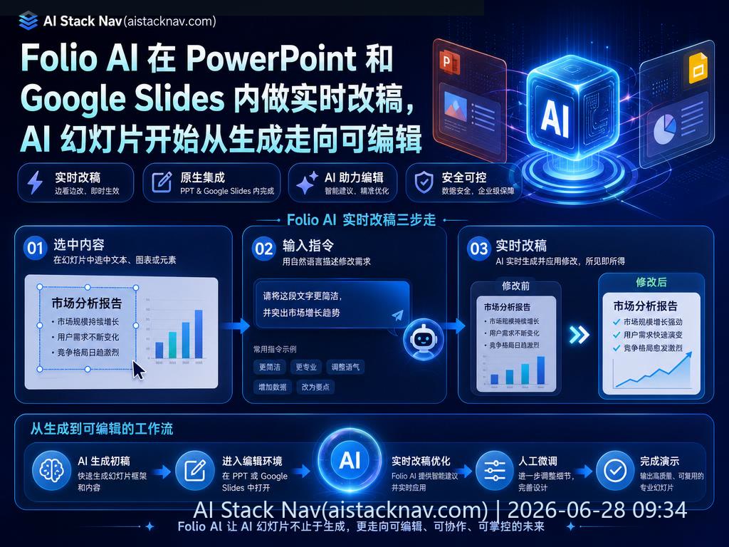 Folio AI 科技感幻灯片编辑
