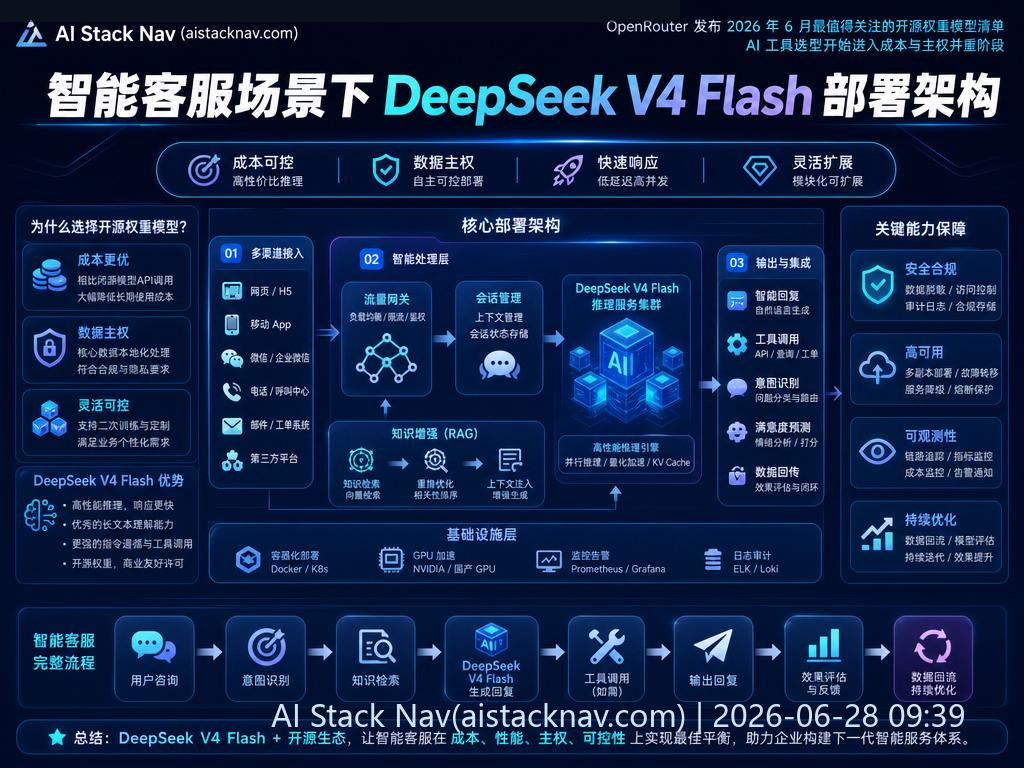 智能客服场景下 DeepSeek V4 Flash 部署架构